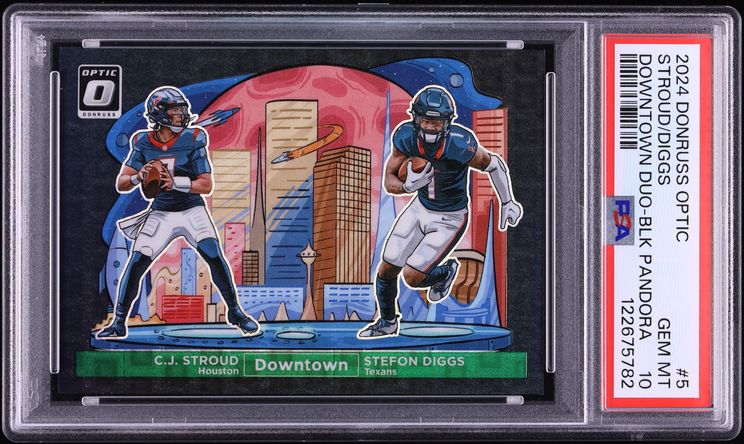 2024 Donruss Optic Downtown Duos Black Pandora C.J. Stroud Stefon Diggs /25 #5 PSA 10 GEM MINT