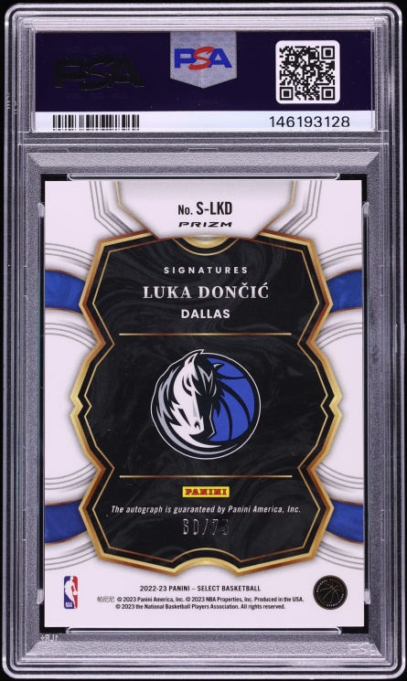 2022 Select Signature Red Luka Doncic AUTO /75 #SLKD PSA 9 MINT
