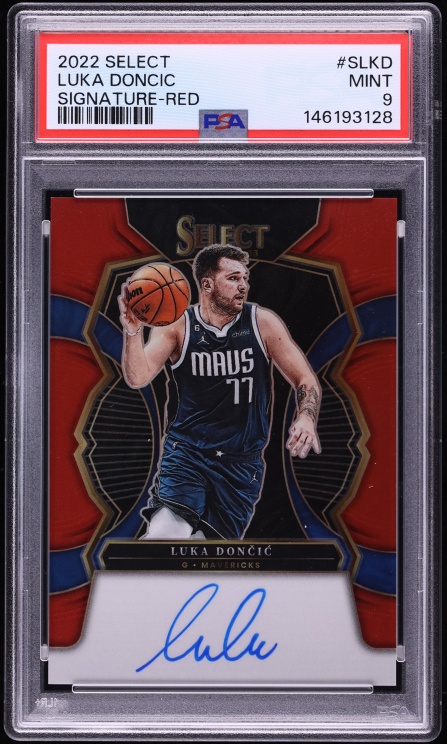 2022 Select Signature Red Luka Doncic AUTO /75 #SLKD PSA 9 MINT
