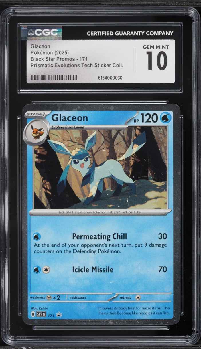 2025 Pokemon Scarlet & Violet Promo Prismatic Evolution Glaceon #171 CGC 10 GEM MINT