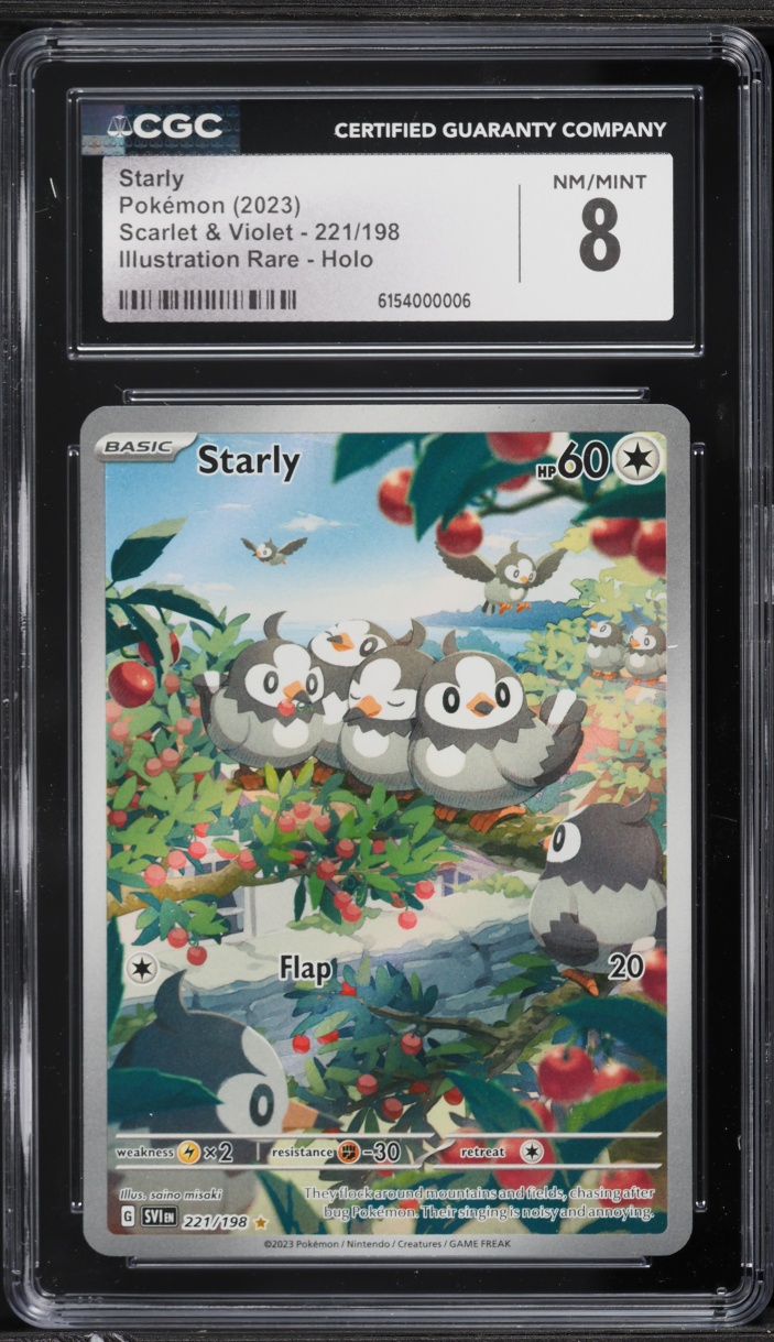 2023 Pokemon Scarlet & Violet IR Starly #221 CGC 8 NM-MT