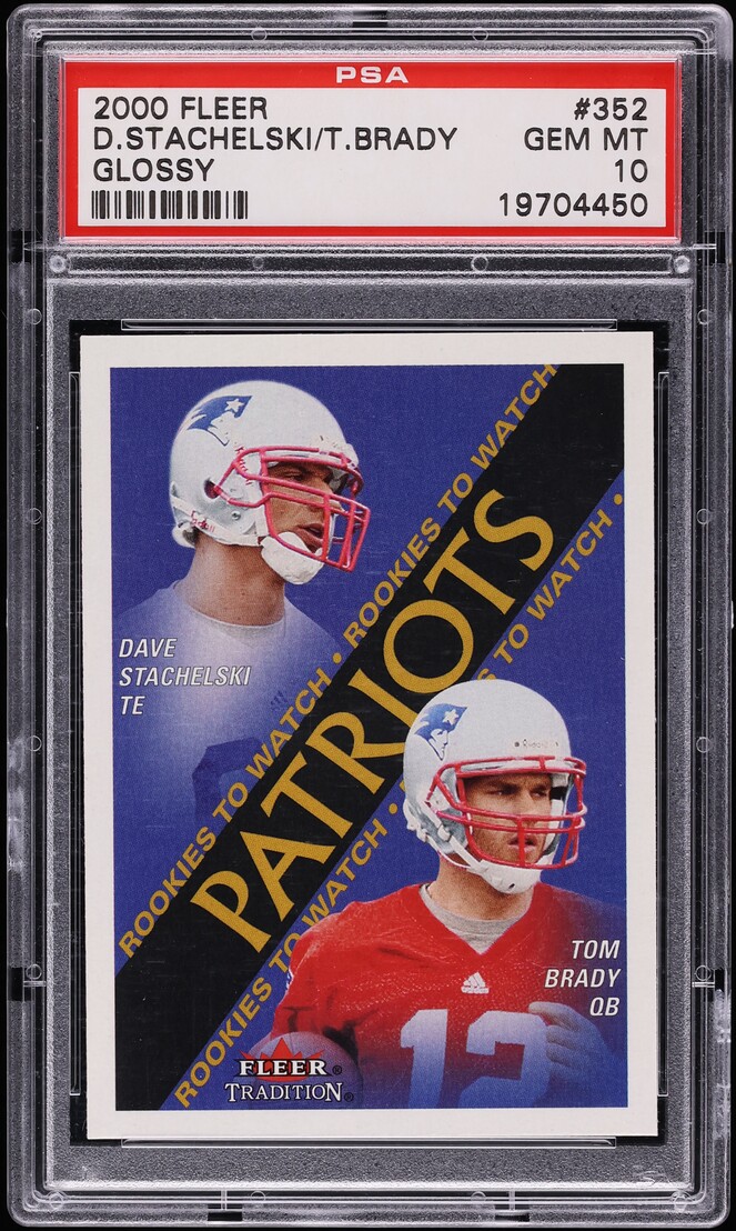 2000 Fleer Glossy Dave Stachelski Tom Brady ROOKIE #352 PSA 10 GEM MINT - Photo 1