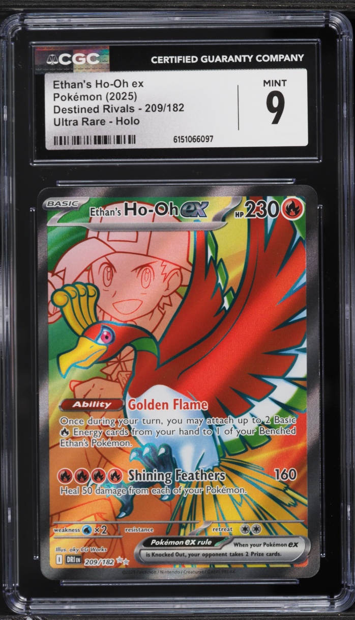 2025 Pokemon Scarlet & Violet Destined Rivals Full Art Ethan's Ho-Oh Ex #209 CGC 9 MINT