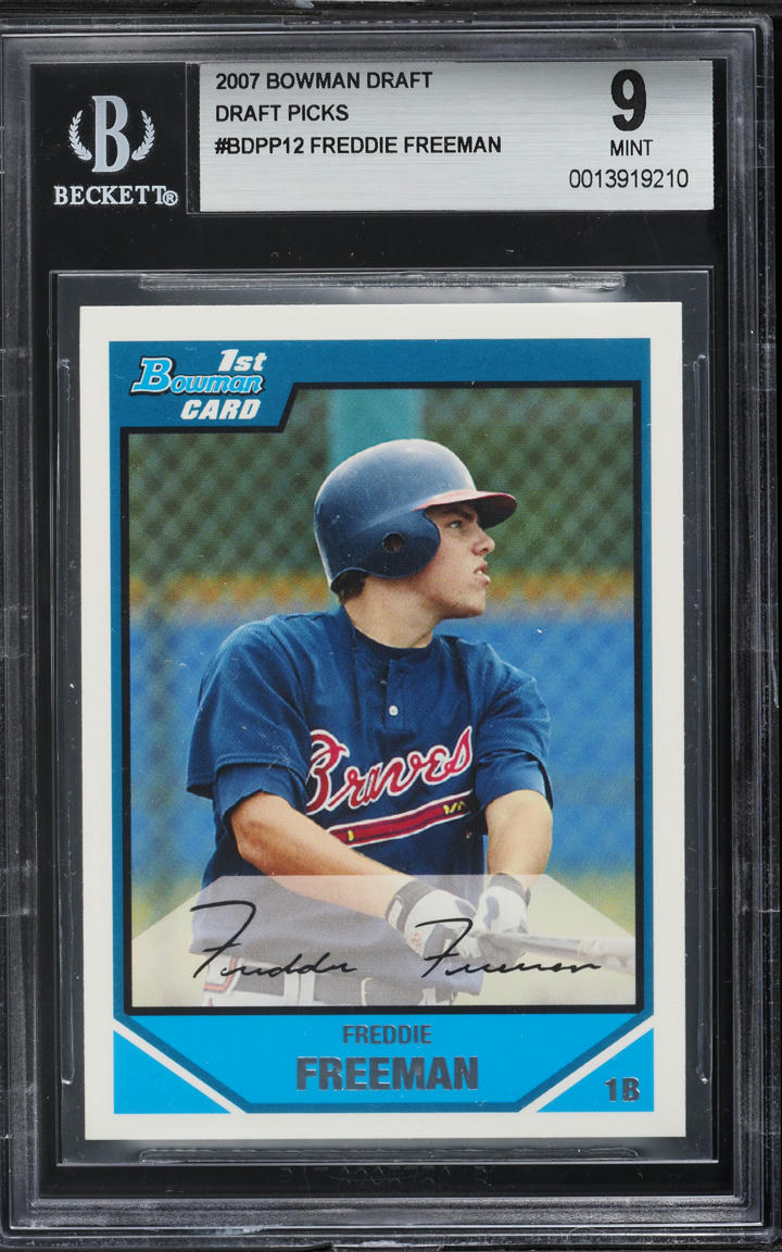 2007 Bowman Draft Picks Freddie Freeman PROSPECT #BDPP12 BGS 9 MINT