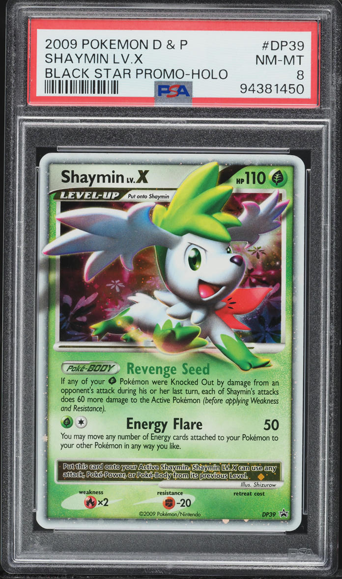 2009 Pokemon Diamond & Pearl Black Star Promo Holo Shaymin Lv.X #DP39 PSA 8 NM-MT