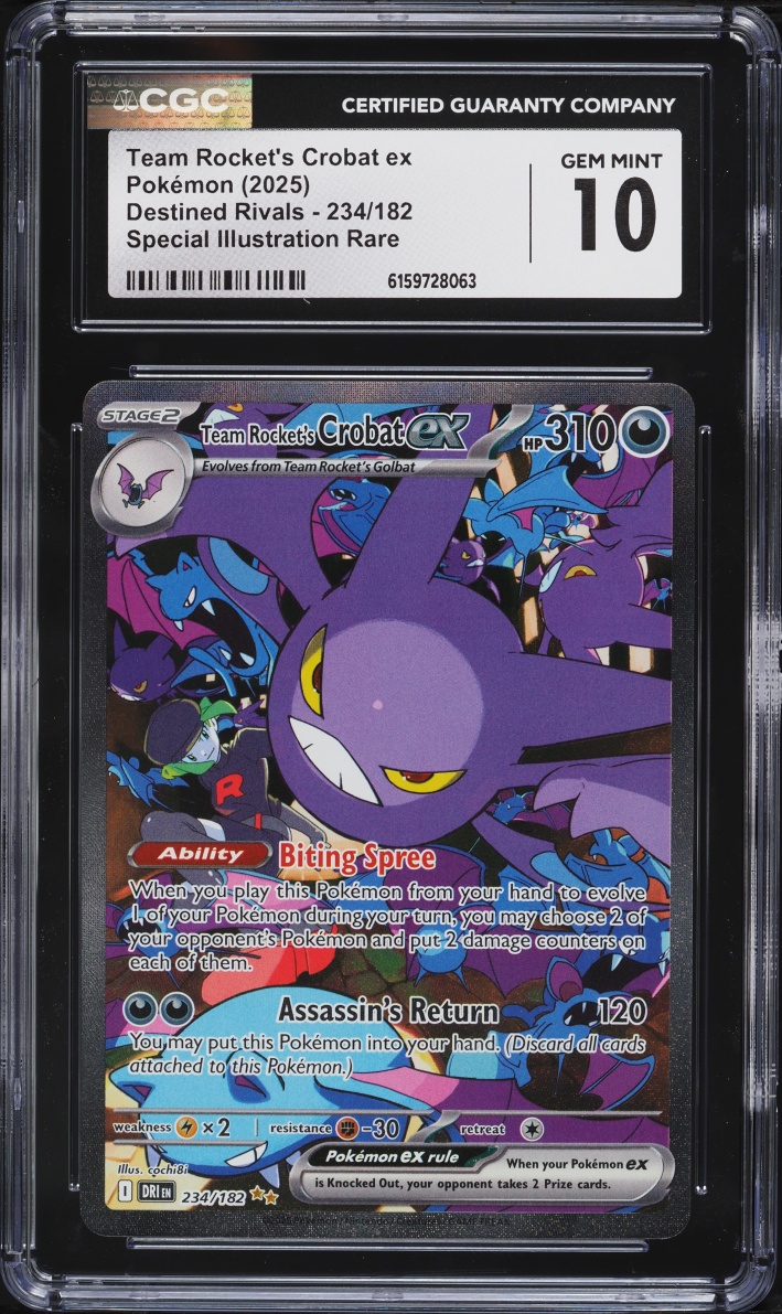 2025 Pokemon Scarlet & Violet Destined Rivals SIR Team Rocket's Crobat ex #234 CGC 10 GEM MINT