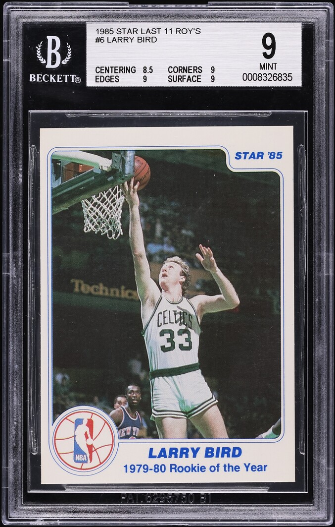 1985 Star Last 11 ROY's Larry Bird #6 BGS 9 MINT