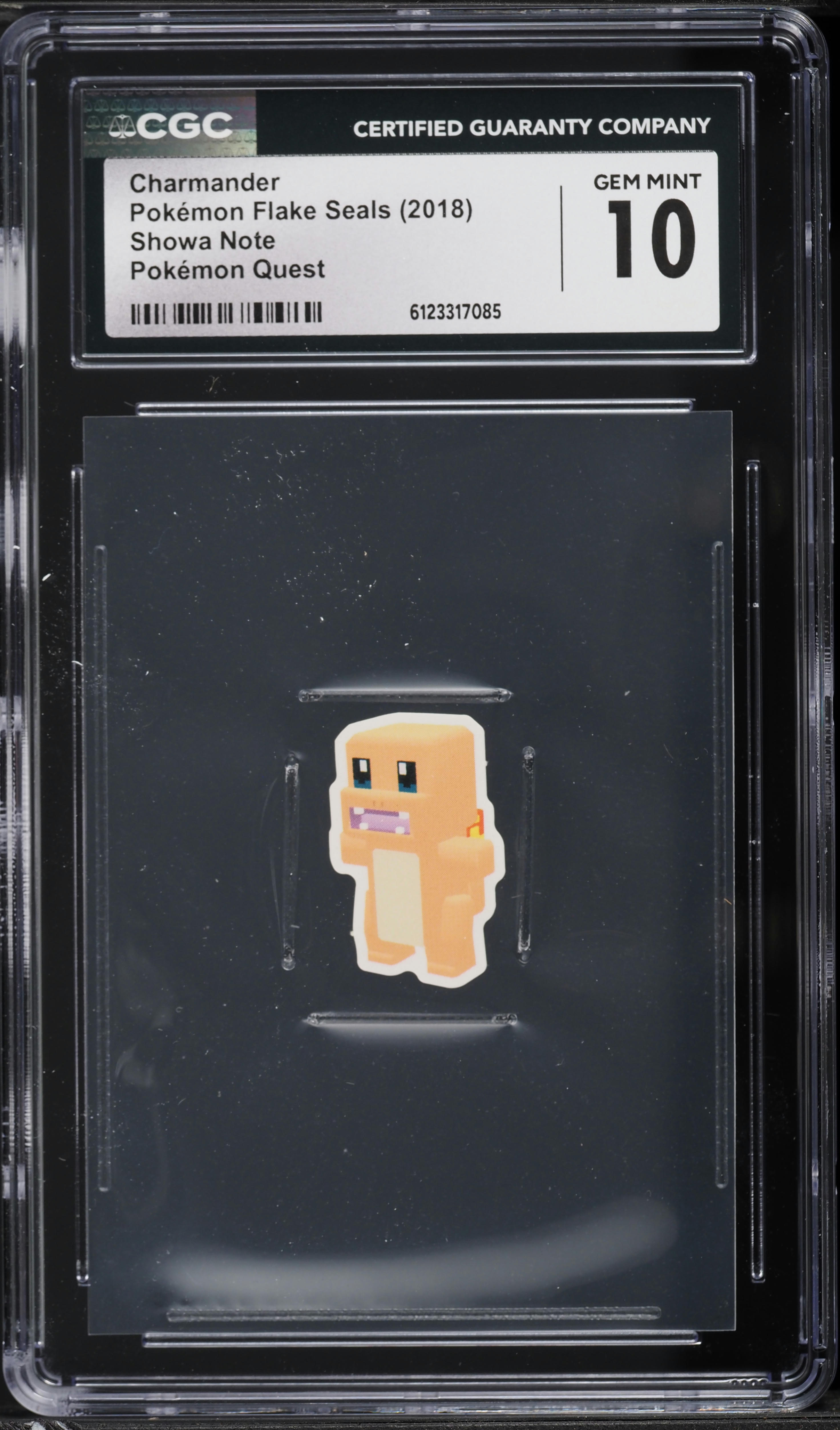 2018 Pokemon Flake Seals Showa Note Pokemon Quest Charmander CGC 10 GEM MINT