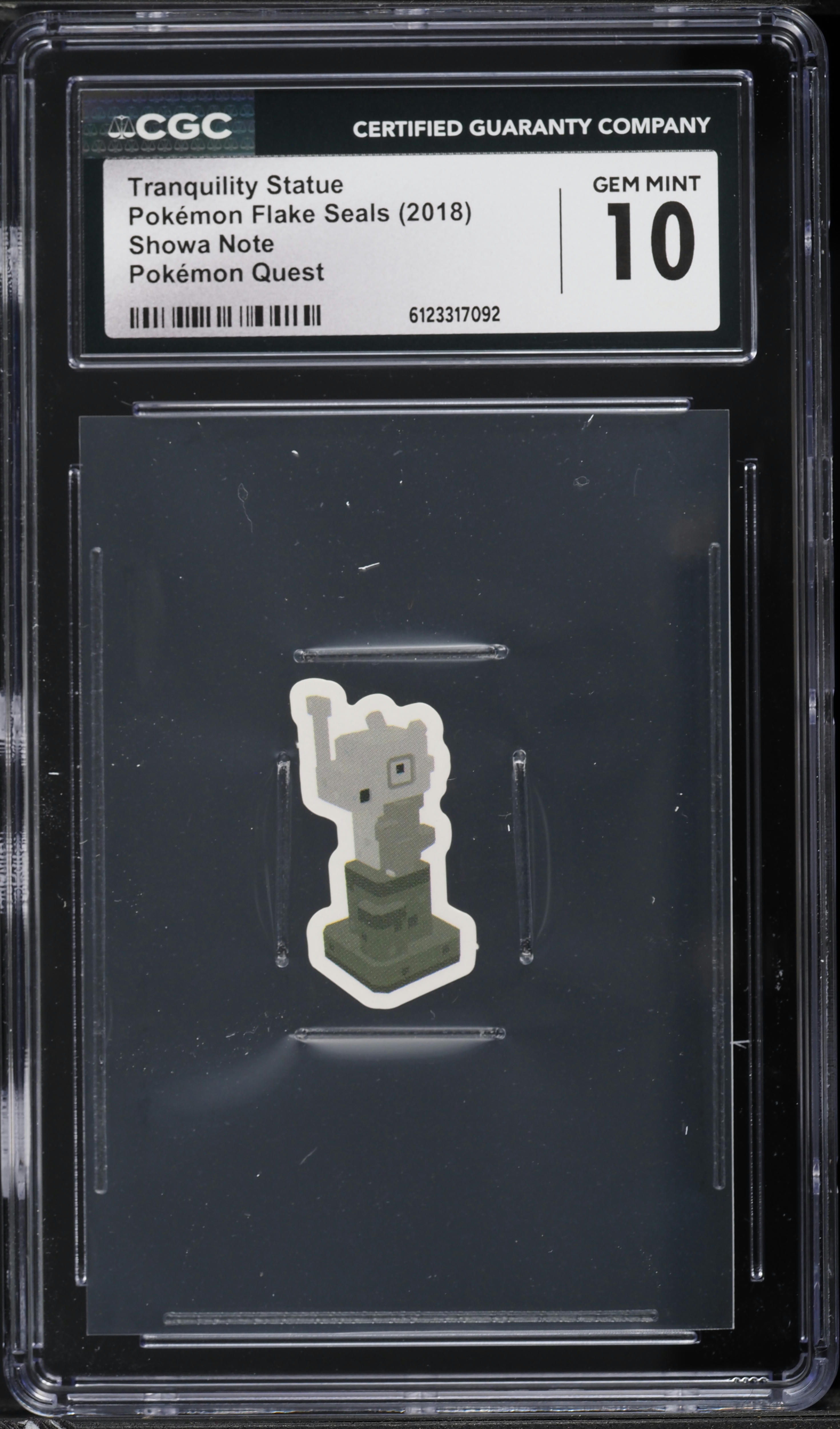 2018 Pokemon Flake Seals Showa Note Pokemon Quest Tranquility Statue CGC 10 GEM MINT