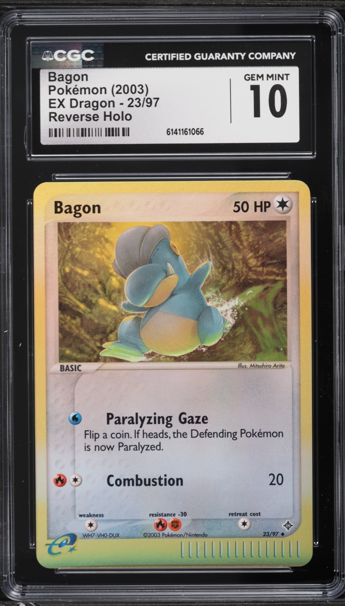 2003 Pokemon EX Dragon Reverse Holo Bagon #23 CGC 10 GEM MINT