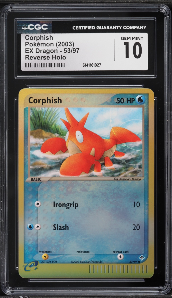 2003 Pokemon EX Dragon Reverse Holo Corphish #53 CGC 10 GEM MINT