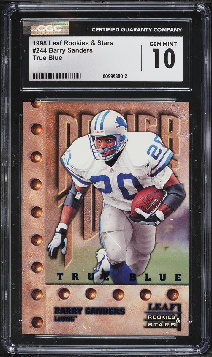 1998 Leaf Rookies & Stars True Blue Barry Sanders /500 #244 CGC 10 GEM MINT