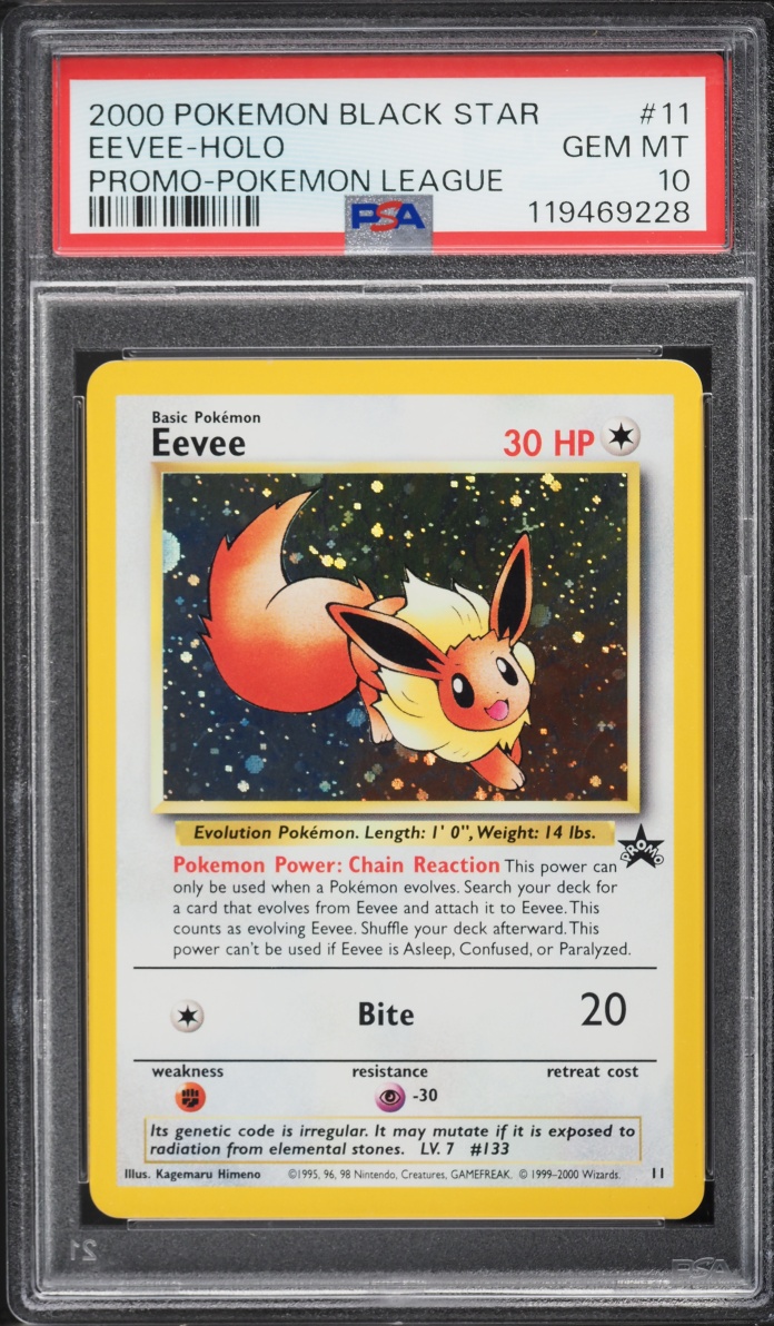 2000 Pokemon League Black Star Promo Holo Eevee #11 PSA 10 GEM MINT