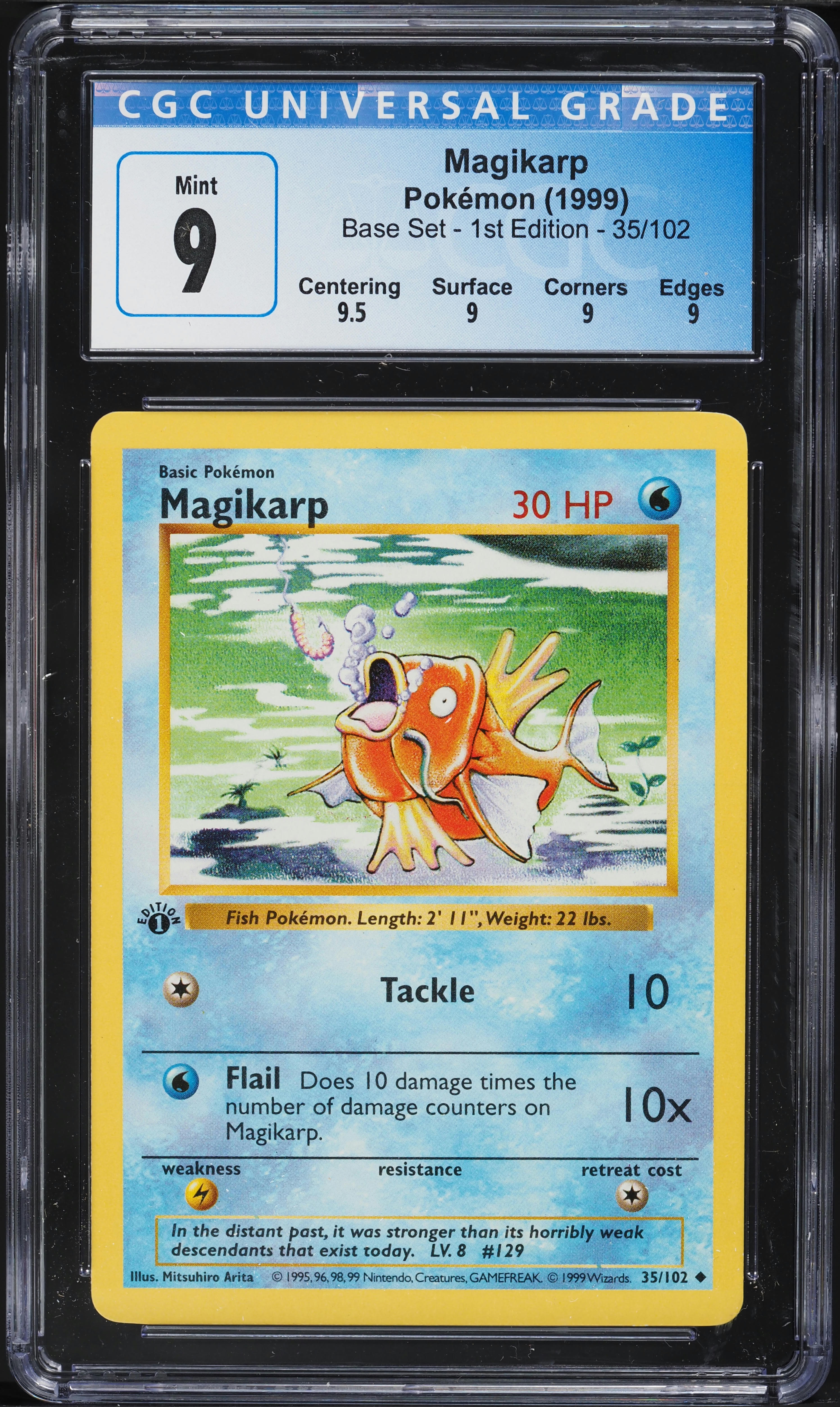 1999 Pokemon Base Set Shadowless 1st Edition Magikarp #35 CGC 9 MINT