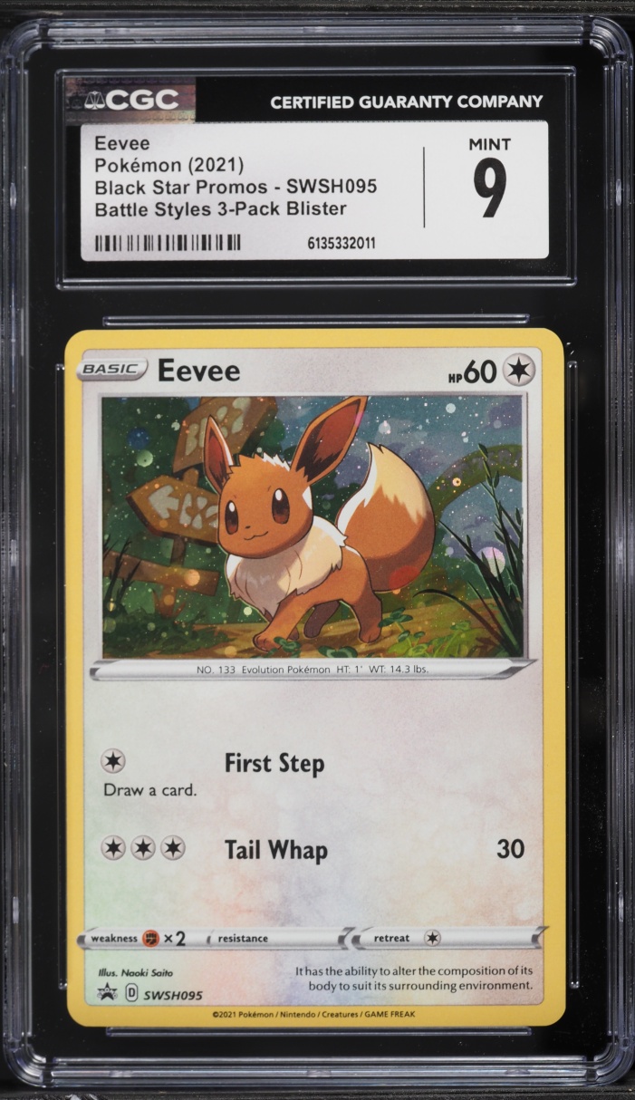 2021 Pokemon SWSH Black Star Promo Battle Styles Blister Eevee #SWSH095 CGC 9 MINT