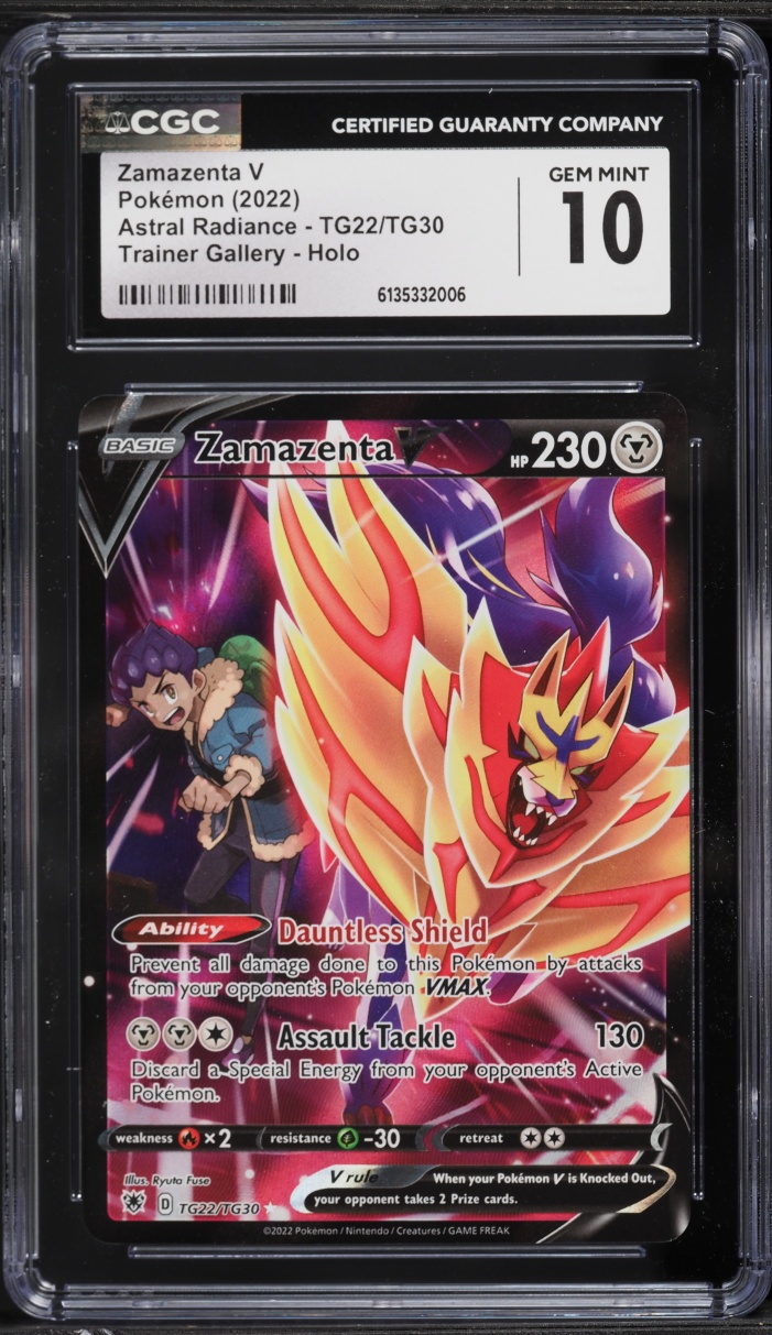 2022 Pokemon Sword & Shield Astral Radiance CHR Zamazenta V #TG22 CGC 10 GEM MINT