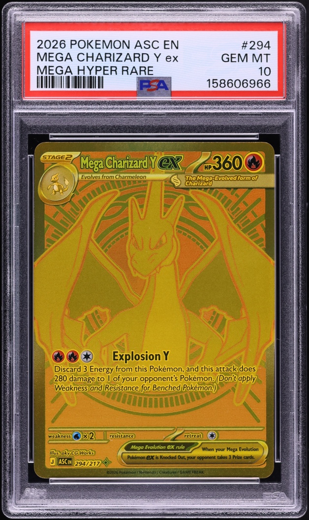 2026 Pokemon Mega Evolution Ascended Heroes MHR Mega Charizard Y ex #294 PSA 10 GEM MINT
