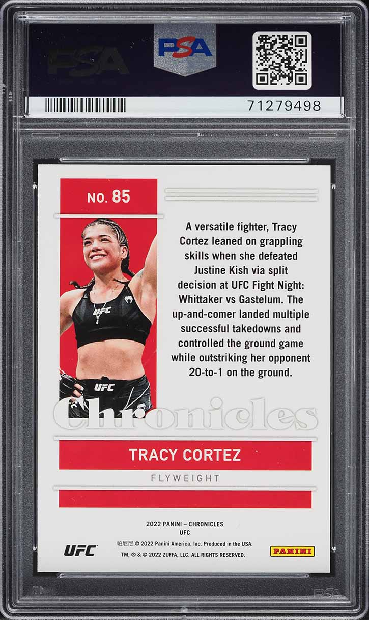 2022 Panini Chronicles UFC Tracy Cortez ROOKIE #85 PSA 10 GEM MINT