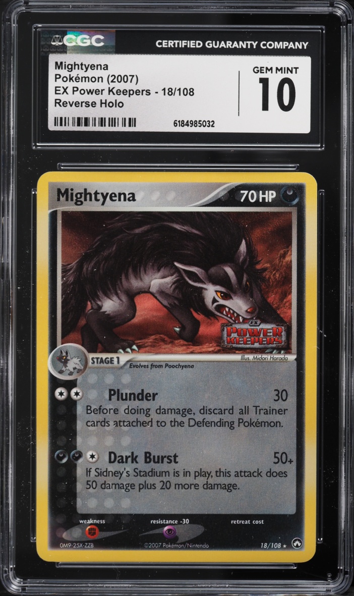 2007 Pokemon EX Power Keepers Reverse Holo Mightyena #18 CGC 10 GEM MINT
