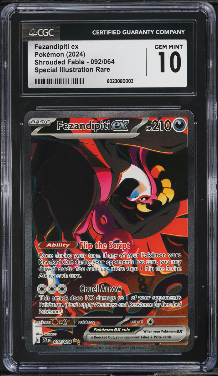 2024 Pokemon Scarlet & Violet Shrouded Fable AR Fezandipiti ex #92 CGC 10 GEM MINT