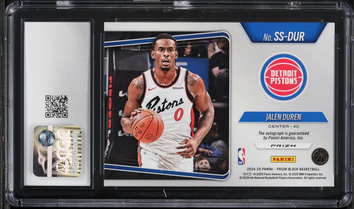 2024 Panini Prizm Black Sensational Silver Jalen Duren AUTO #SS-DUR CGC 10 GEM MINT