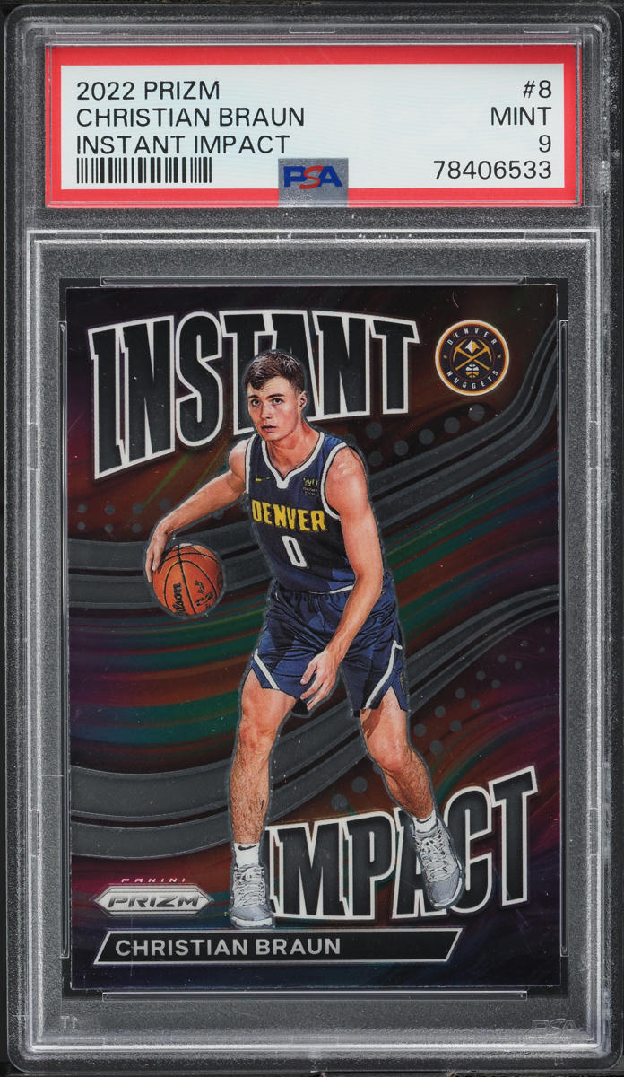 2022 Panini Prizm Instant Impact Christian Braun ROOKIE #8 PSA 9 MINT