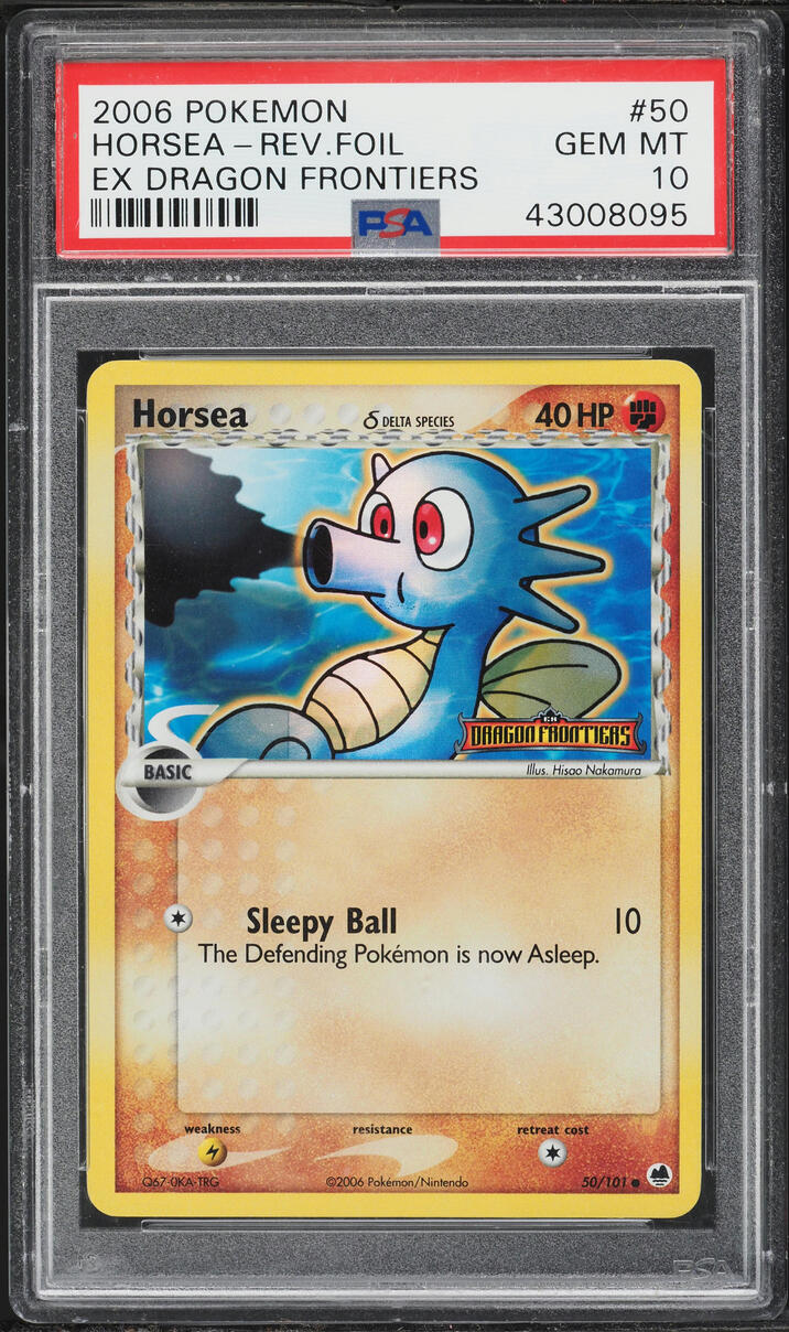 2006 Pokemon EX Dragon Frontiers Reverse Holo Horsea #50 PSA 10 GEM MINT