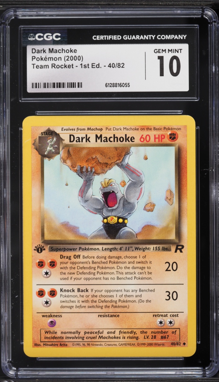 2000 Pokemon Team Rocket 1st Edition Dark Machoke #40 CGC 10 GEM MINT