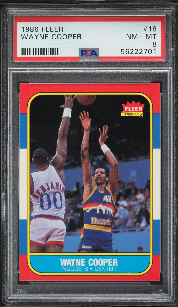 1986 Fleer Basketball Wayne Cooper #18 PSA 8 NM-MT