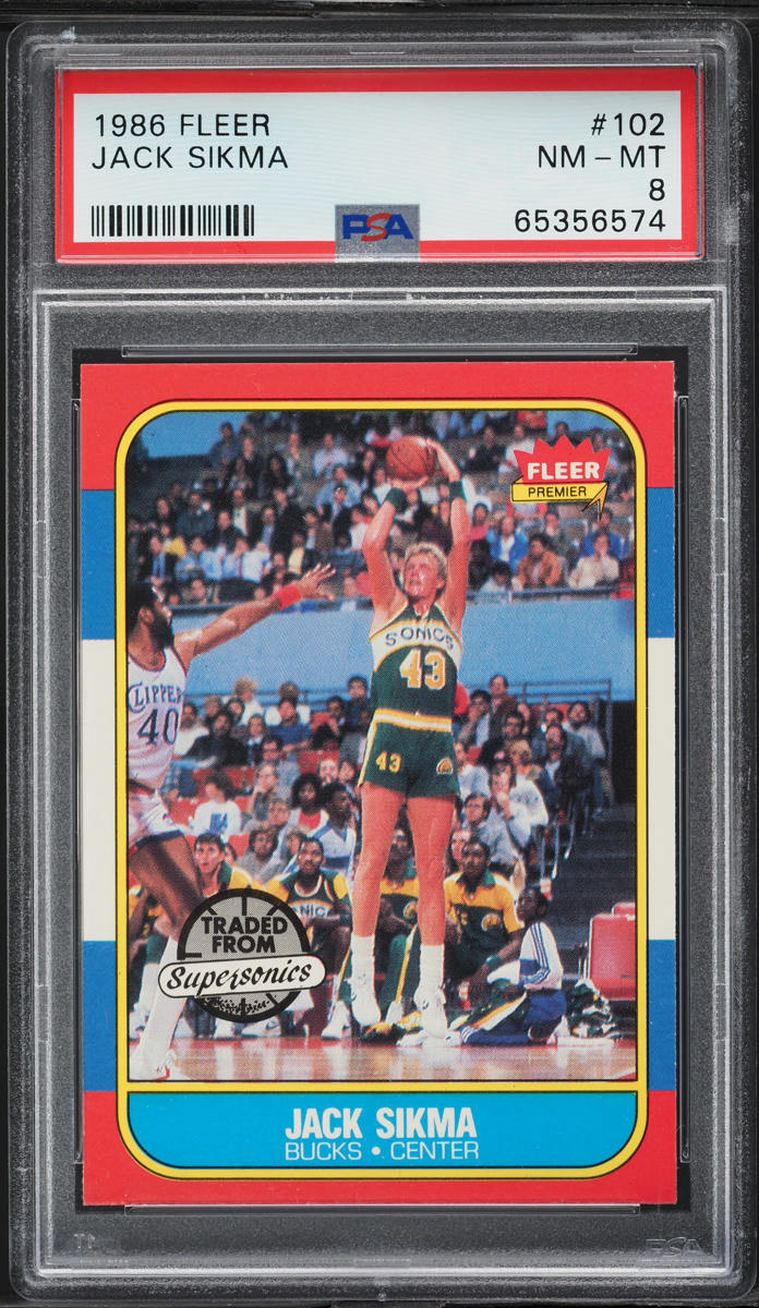 1986 Fleer Basketball Jack Sikma #102 PSA 8 NM-MT