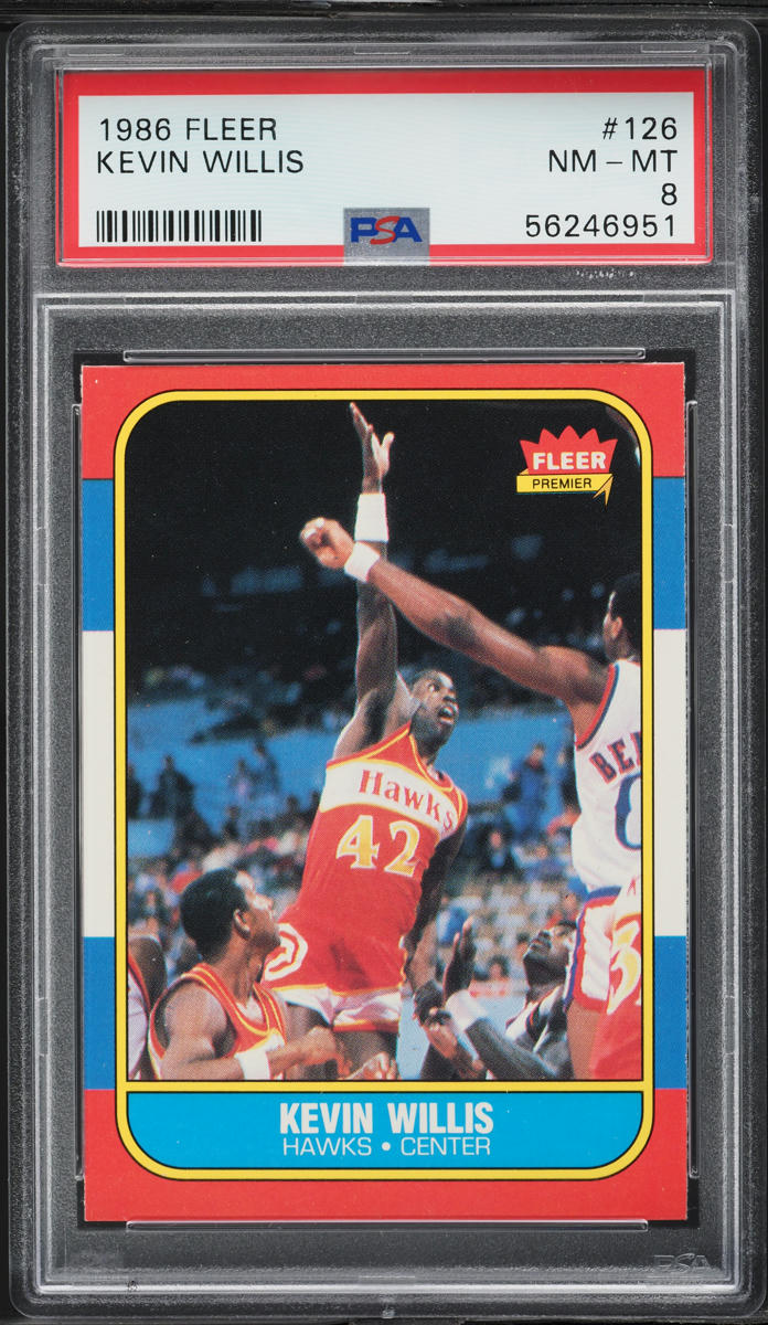 1986 Fleer Basketball Kevin Willis #126 PSA 8 NM-MT