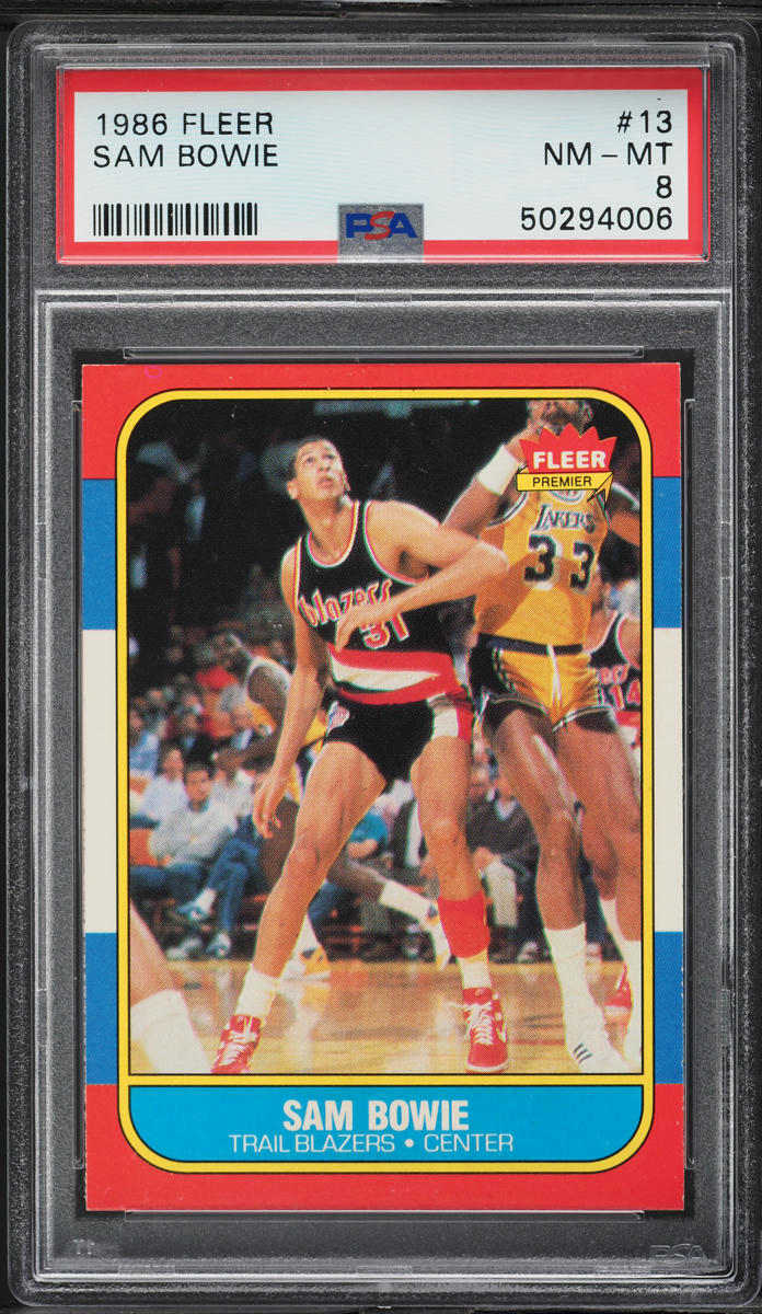 1986 Fleer Basketball Sam Bowie ROOKIE #13 PSA 8 NM-MT