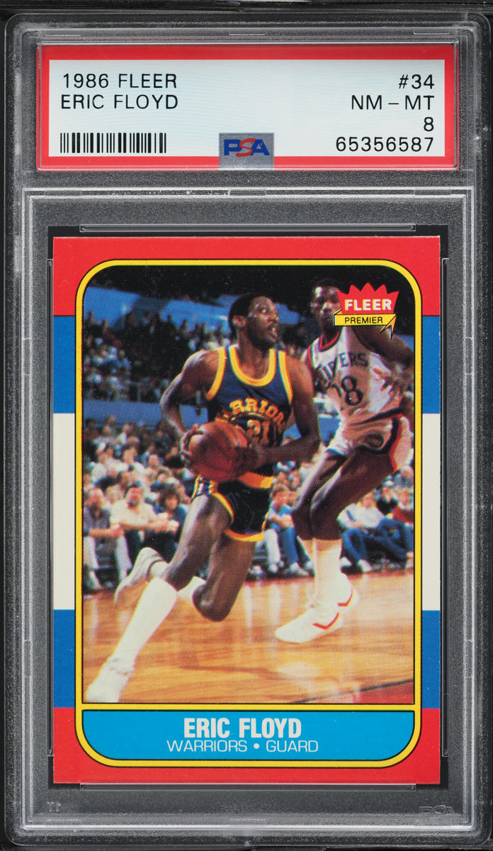 1986 Fleer Basketball Eric Floyd #34 PSA 8 NM-MT