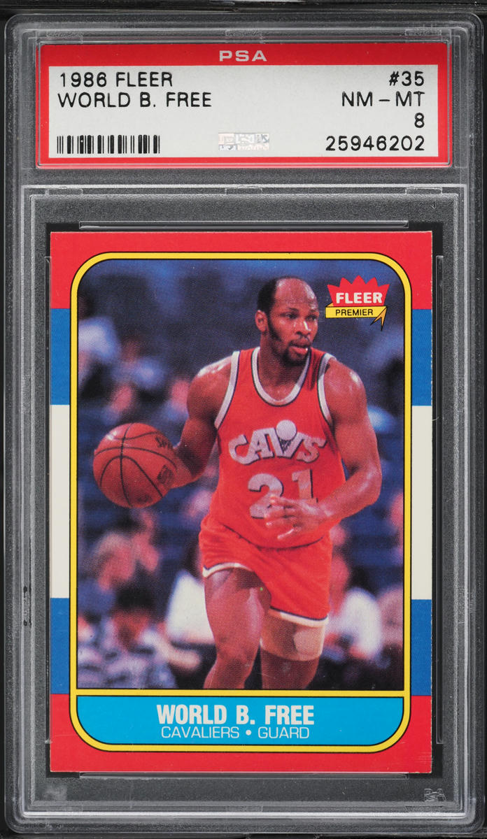 1986 Fleer Basketball World B. Free #35 PSA 8 NM-MT
