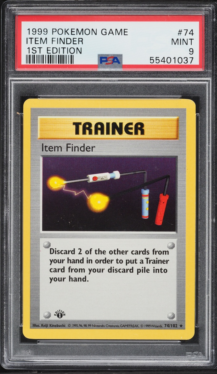 1999 Pokemon Base Set Shadowless 1st Edition Item Finder #74 PSA 9 MINT