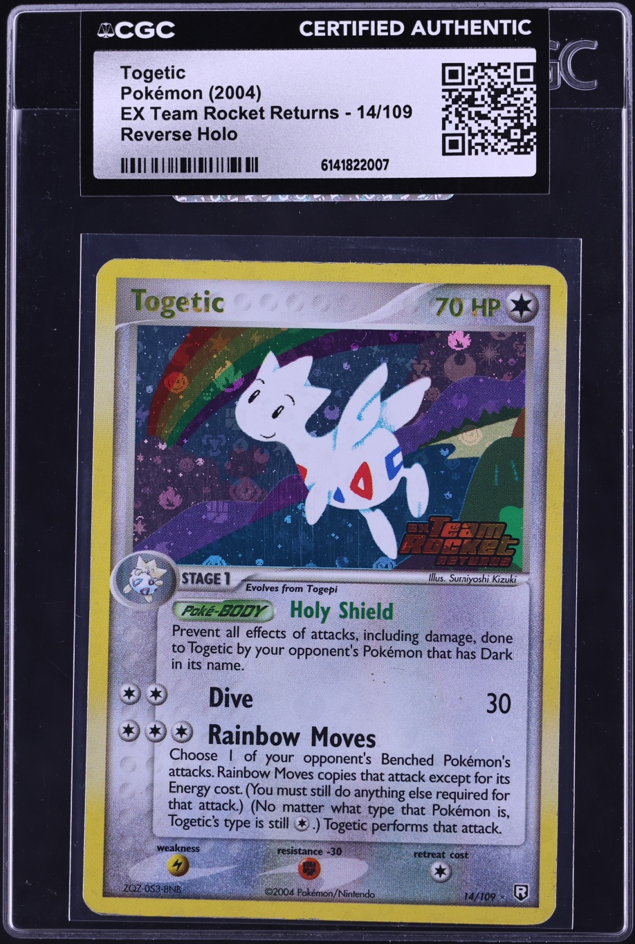 2004 Pokemon EX Team Rocket Returns Reverse Holo Togetic #14 CGC AUTH