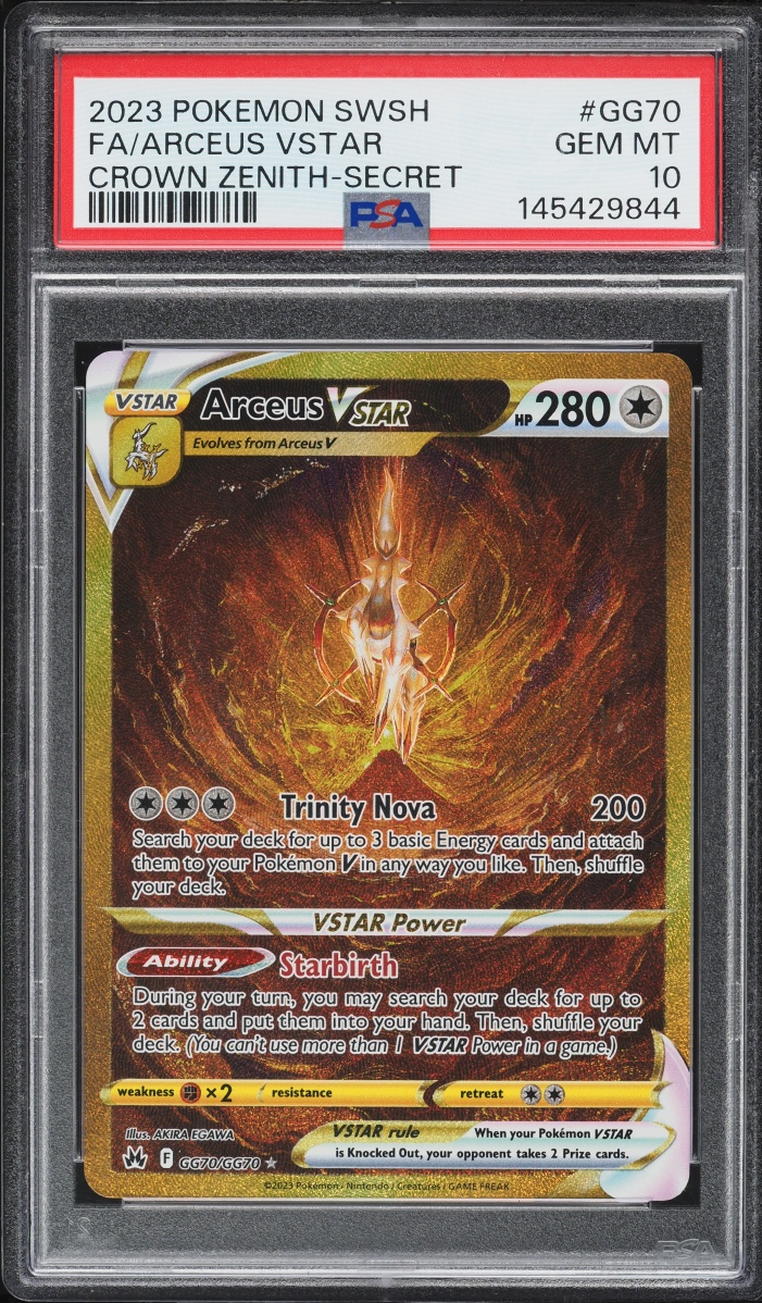 2023 Pokemon Sword & Shield Crown Zenith Gold Rare Arceus VSTAR #GG70 PSA 10 GEM MINT
