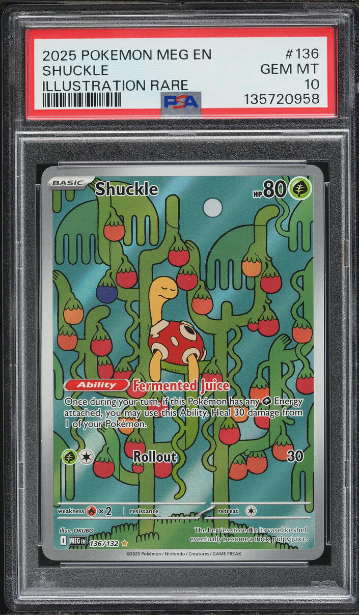 2025 Pokemon Mega Evolution IR Shuckle #136 PSA 10 GEM MINT