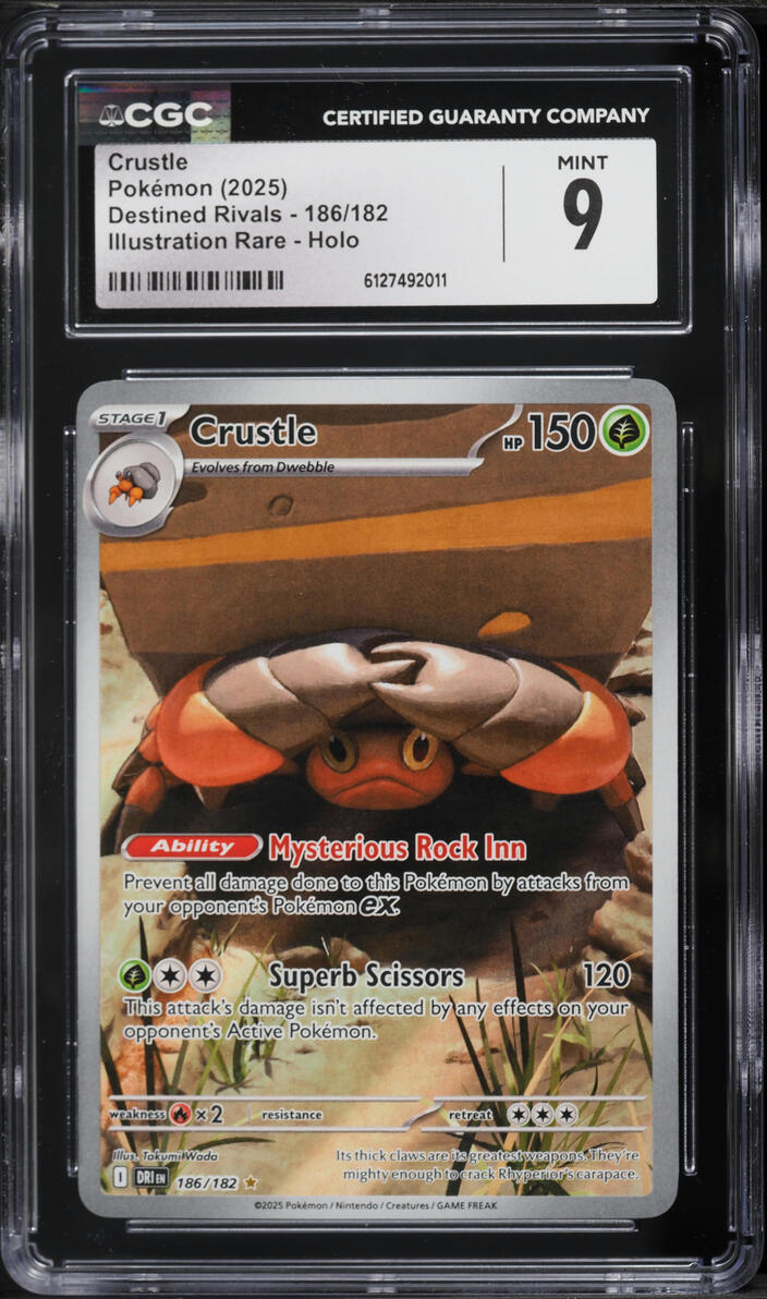 2025 Pokemon Scarlet & Violet Destined Rivals IR Crustle #186 CGC 9 MINT