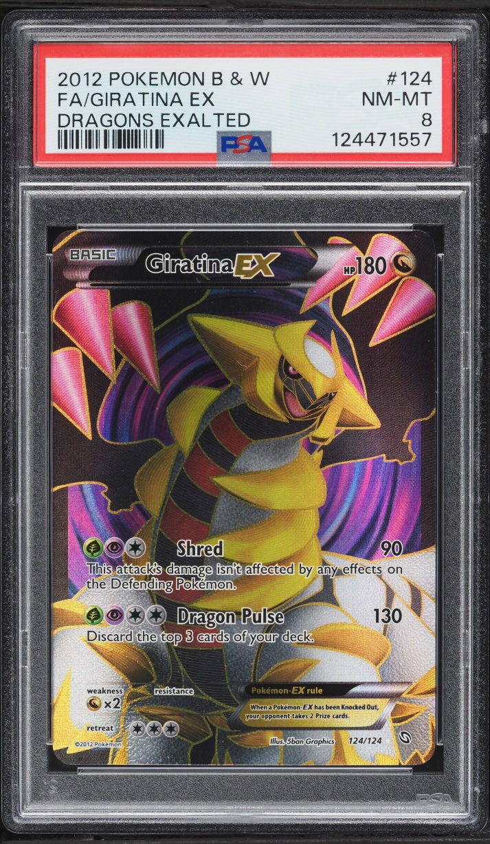 2012 Pokemon Black & White Dragons Exalted Full Art Giratina EX #124 PSA 8 NM-MT