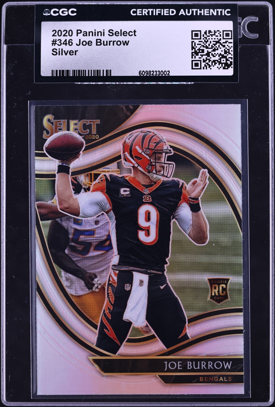 2020 Select Field Level Silver Prizm Joe Burrow ROOKIE #346 CGC AUTH