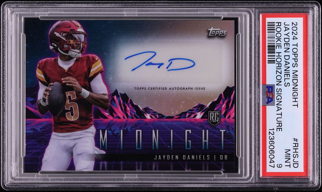 2024 Topps Midnight Horizon Jayden Daniels ROOKIE AUTO #RHS-JD PSA 9 MINT