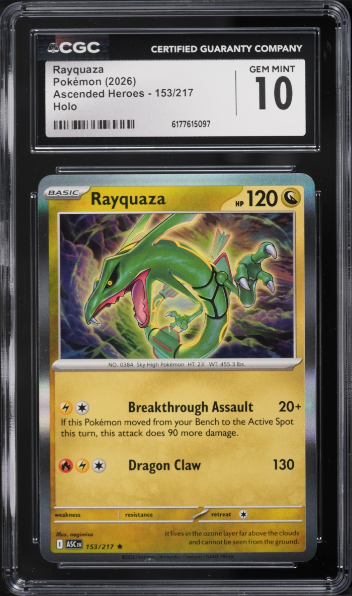 2026 Pokemon Mega Evolution Ascended Heroes Holo Rayquaza #153 CGC 10 GEM MINT