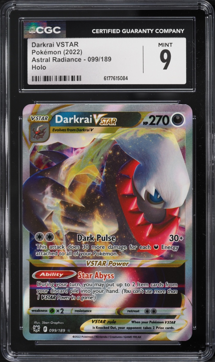 2022 Pokemon Sword & Shield Astral Radiance Holo Darkrai VSTAR #99 CGC 9 MINT