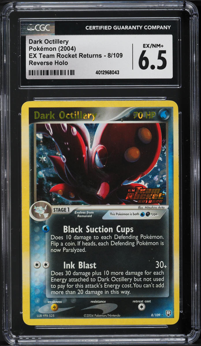 2004 Pokemon EX Team Rocket Returns Reverse Holo Dark Octillery #8 CGC 6.5 EXMT+