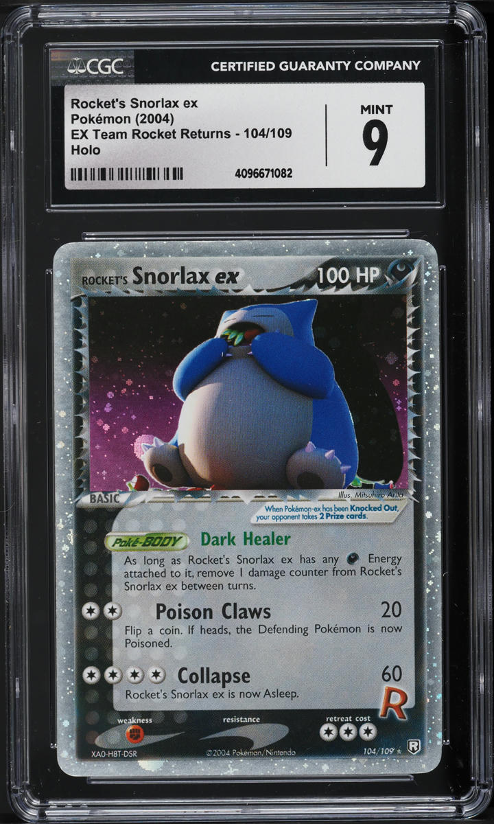 2004 Pokemon EX Team Rocket Returns Holo Rocket's Snorlax ex #104 CGC 9 MINT