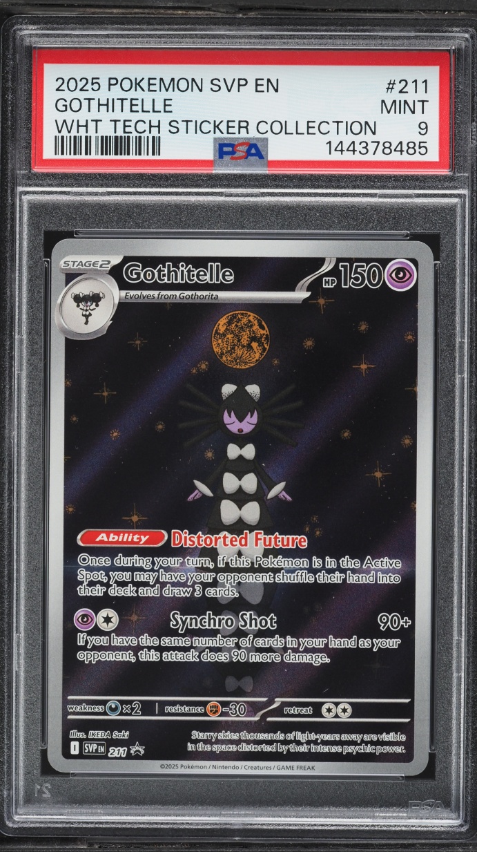 2025 Pokemon SV Promo White Flare Tech Sticker Collection Full Art Gothitelle #211 PSA 9 MINT