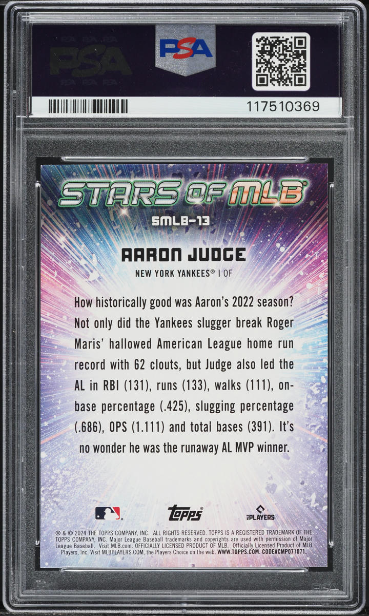2024 Topps Stars Of MLB Aaron Judge #SMLB-13 PSA 8 NM-MT