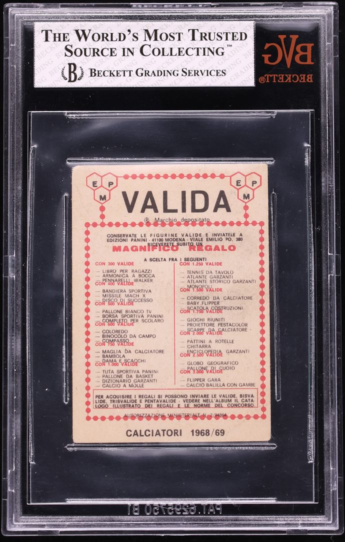 1968 Panini Soccer Pele VALIDA BACK BVG 3.5 VG+