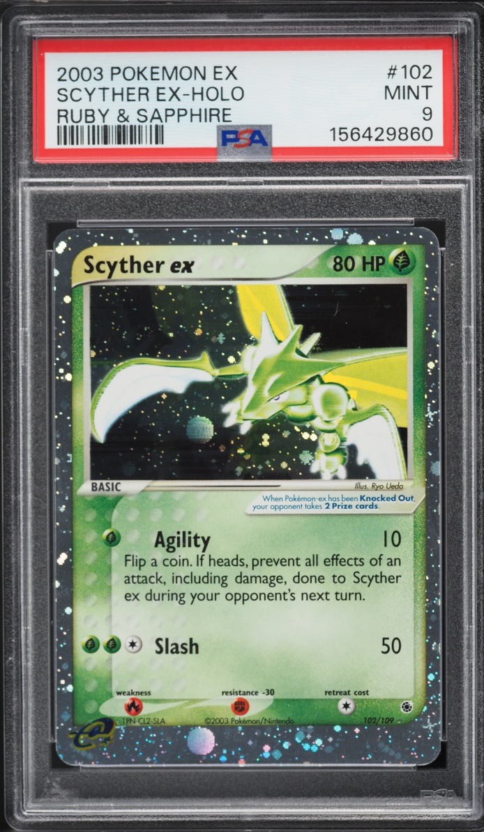 2003 Pokemon EX Ruby & Sapphire Holo Scyther Ex #102 PSA 9 MINT